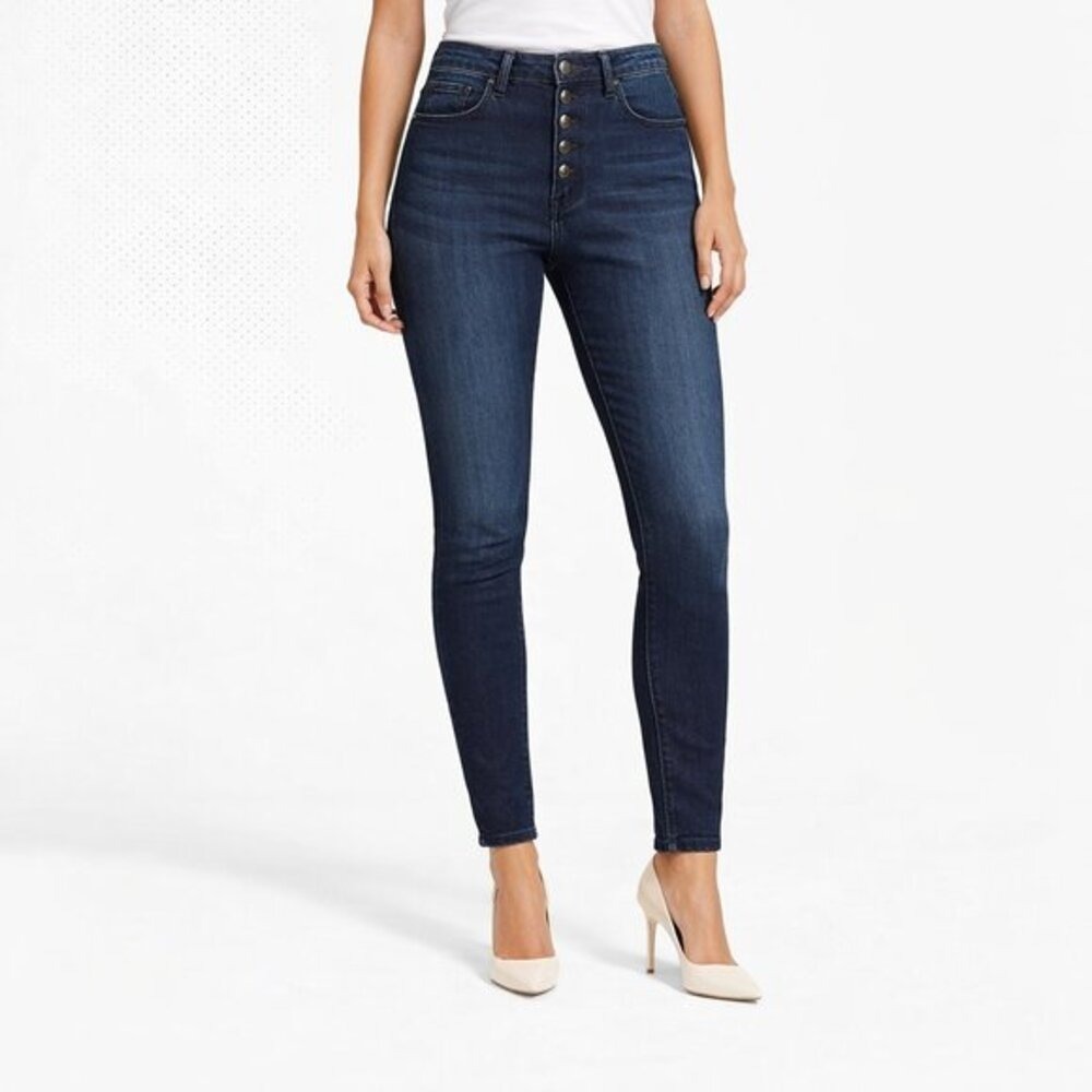 Good American Good Legs Jeans Plus 24 Dark Blue High Rise Sleek Denim